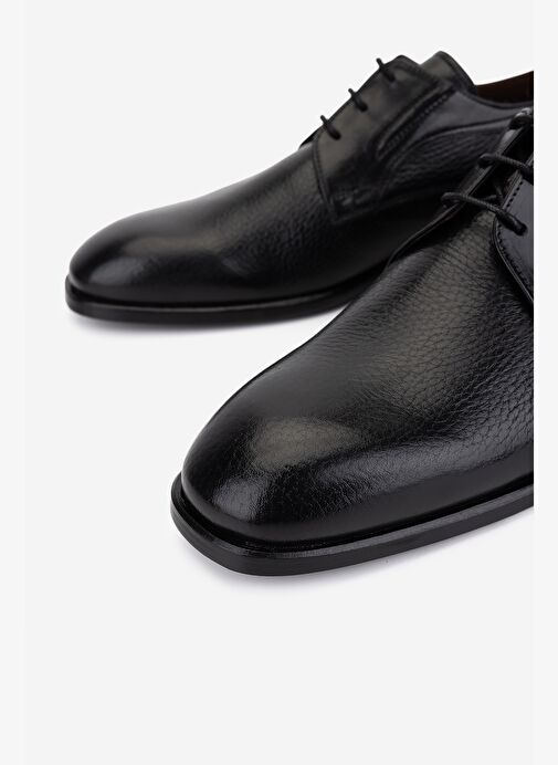 Valmenti Erkek Hakiki Deri Siyah Klasik Ayakkabı - Görsel 4