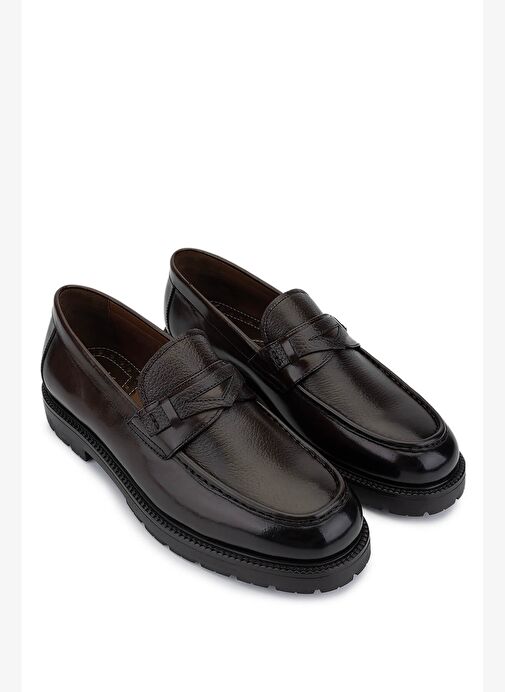 Tamer Tanca Erkek Hakiki Deri Kahverengi Klasik Ayakkabı - Görsel 3