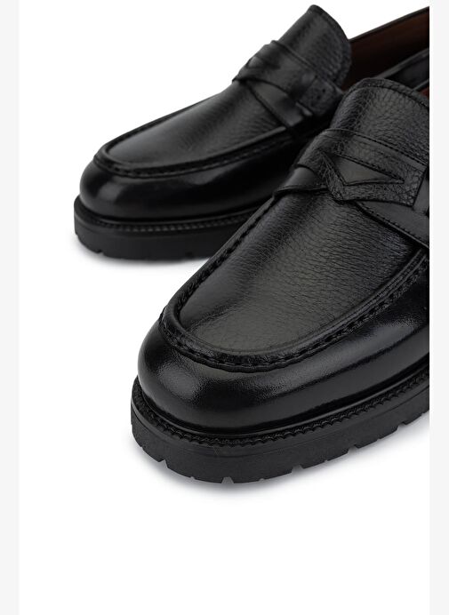 Tamer Tanca Erkek Hakiki Deri Siyah Klasik Ayakkabı - Görsel 4