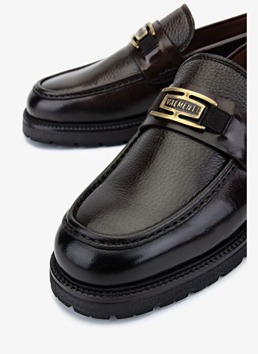 Valmenti Erkek Hakiki Deri Kahverengi Klasik Ayakkabı - Görsel 4