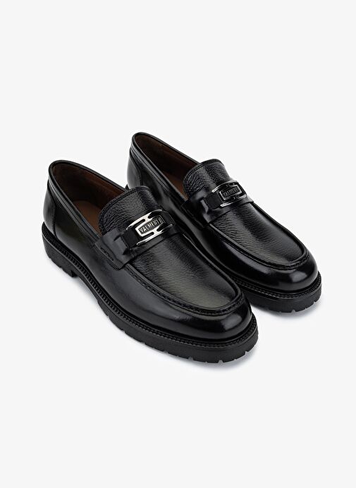 Valmenti Erkek Hakiki Deri Siyah Klasik Ayakkabı - Görsel 3