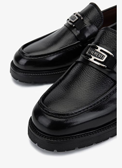 Valmenti Erkek Hakiki Deri Siyah Klasik Ayakkabı - Görsel 4