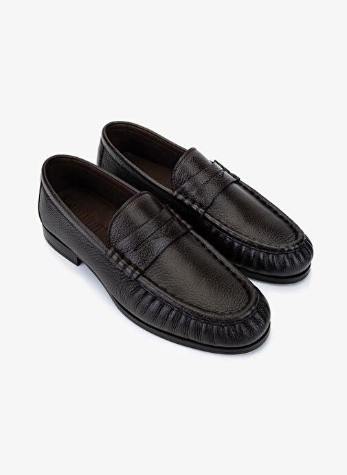 Valmenti Erkek Hakiki Deri Kahverengi Makosen Ayakkabı - Görsel 3