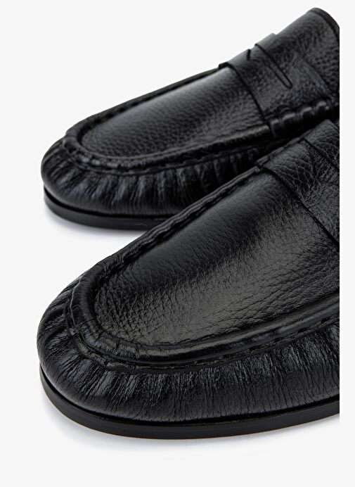 Valmenti Erkek Hakiki Deri Siyah Makosen Ayakkabı - Görsel 4