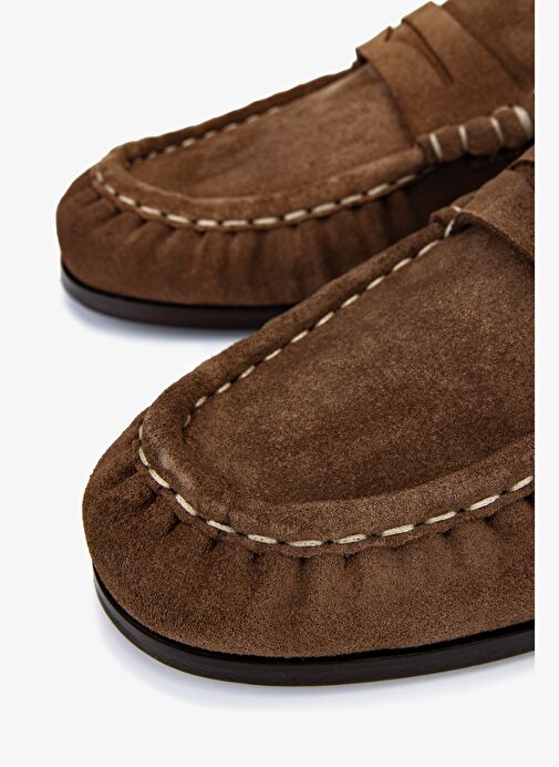 Valmenti Erkek Hakiki Deri Kahverengi Makosen Ayakkabı - Görsel 4