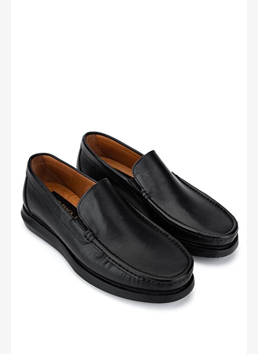 Tamer Tanca Erkek Hakiki Deri Siyah Loafer Ayakkabı - Görsel 3