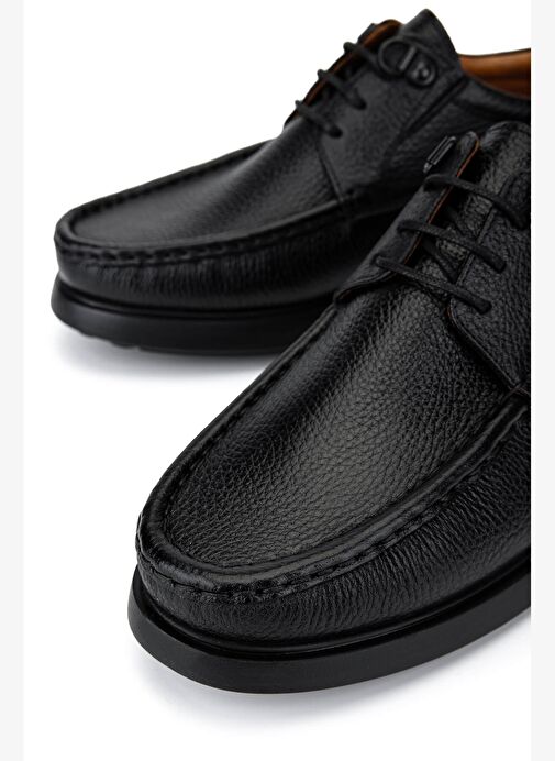 Tamer Tanca Erkek Hakiki Deri Siyah Casual Ayakkabı - Görsel 5