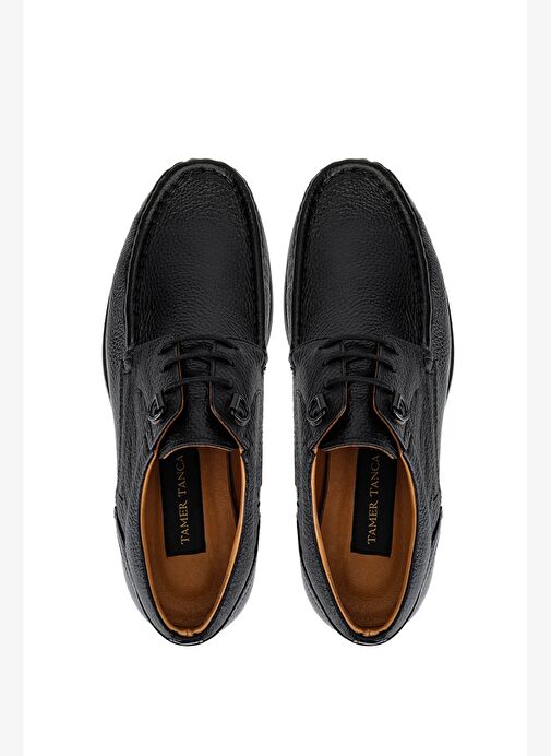 Tamer Tanca Erkek Hakiki Deri Siyah Casual Ayakkabı - Görsel 6