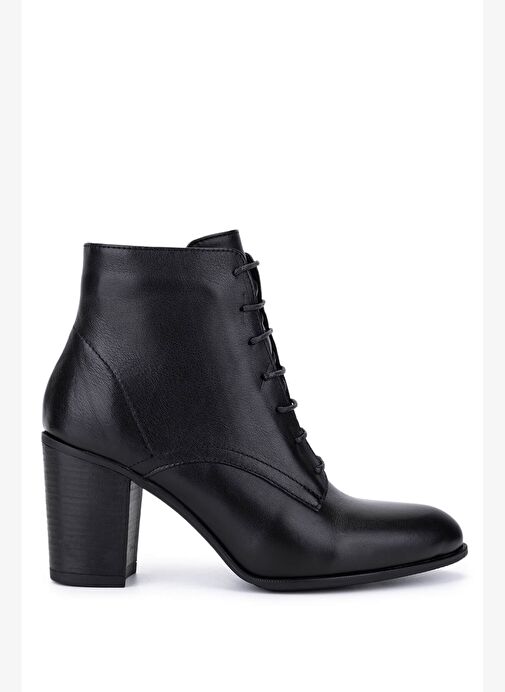 Tamer Tanca Kadın Hakiki Deri Siyah Topuklu Bot - Görsel 2