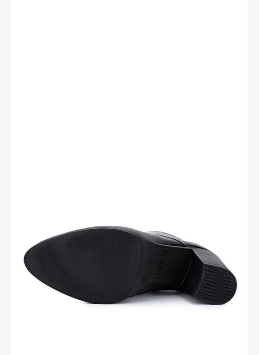 Tamer Tanca Kadın Hakiki Deri Siyah Topuklu Bot - Görsel 5