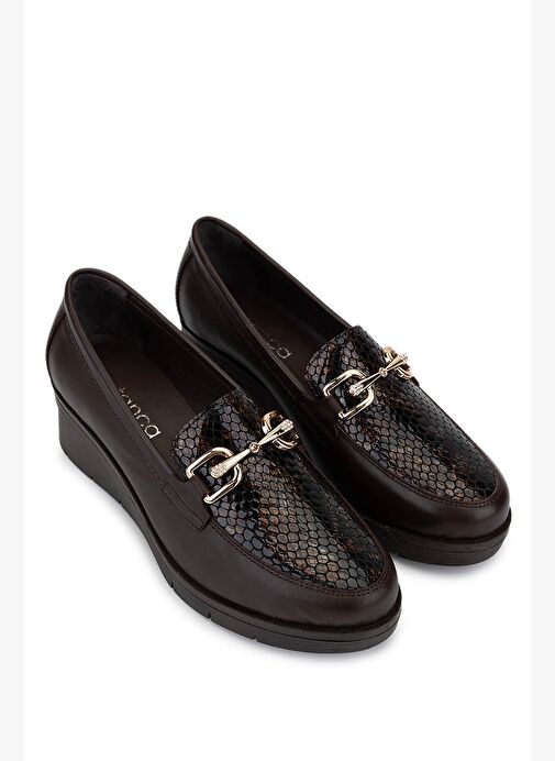 Tamer Tanca Kadın Hakiki Deri Kahverengi Comfort Ayakkabı - Görsel 3