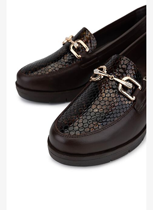 Tamer Tanca Kadın Hakiki Deri Kahverengi Comfort Ayakkabı - Görsel 4