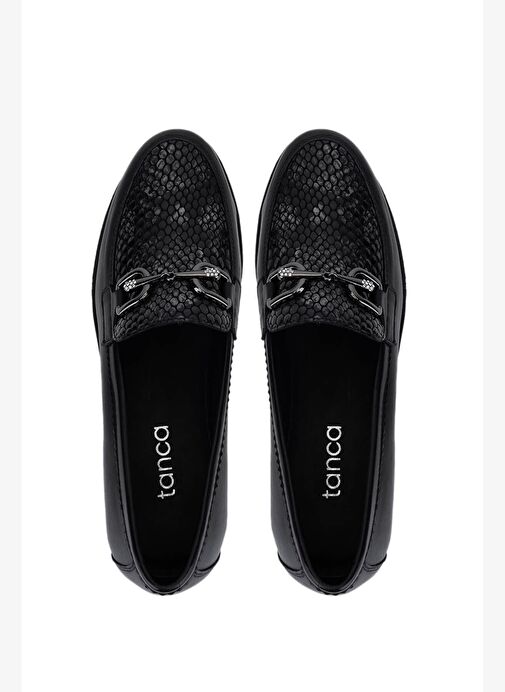 Tamer Tanca Kadın Hakiki Deri Siyah Comfort Ayakkabı - Görsel 6