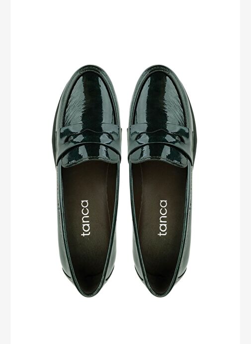 Tamer Tanca Kadın Hakiki Deri Yeşil Kroko Comfort Ayakkabı - Görsel 6