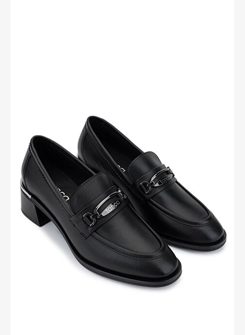 Tamer Tanca Kadın Hakiki Deri Siyah Makosen Ayakkabı - Görsel 3