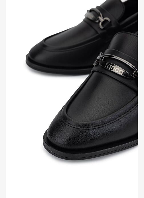 Tamer Tanca Kadın Hakiki Deri Siyah Makosen Ayakkabı - Görsel 4