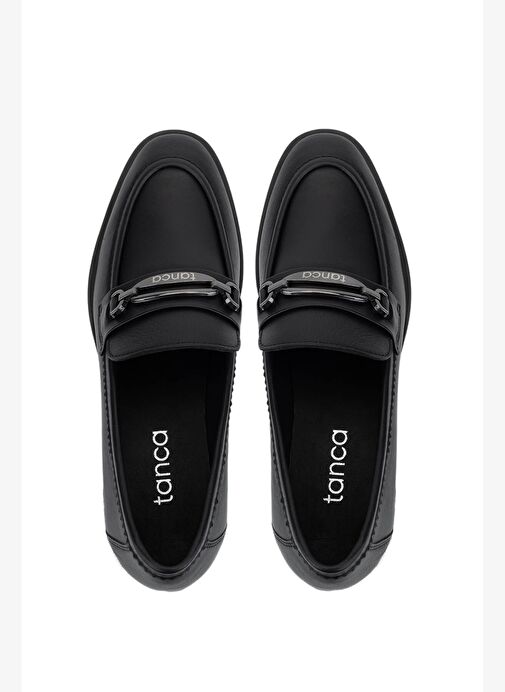 Tamer Tanca Kadın Hakiki Deri Siyah Makosen Ayakkabı - Görsel 6