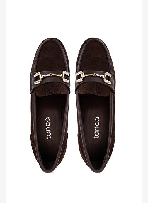 Tamer Tanca Kadın Hakiki Deri Kahverengi Makosen Ayakkabı - Görsel 6