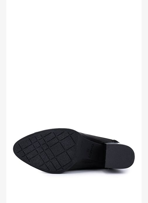 Tamer Tanca Kadın Hakiki Deri Siyah Nubuk Topuklu Bot - Görsel 5