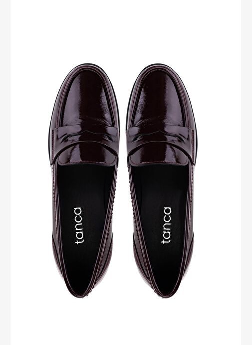 Tamer Tanca Kadın Hakiki Deri Bordo Rugan Makosen Ayakkabı - Görsel 6