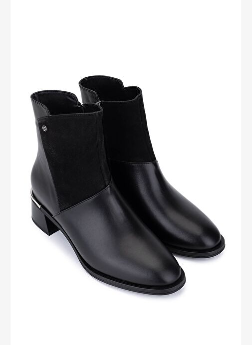 Tamer Tanca Kadın Hakiki Deri Siyah Topuklu Bot - Görsel 3