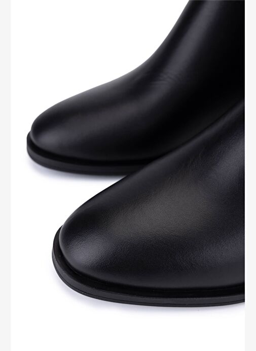 Tamer Tanca Kadın Hakiki Deri Siyah Topuklu Çizme - Görsel 4