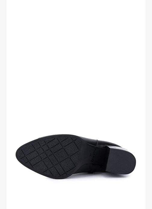 Tamer Tanca Kadın Siyah Deri Topuklu Bot - Görsel 5