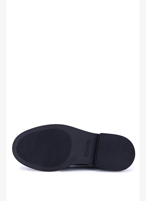 Tamer Tanca Kadın Hakiki Deri Siyah Rugan Loafer Ayakkabı - Görsel 4