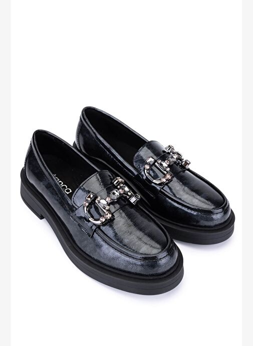 Tamer Tanca Kadın Hakiki Deri Gri Loafer Ayakkabı - Görsel 3