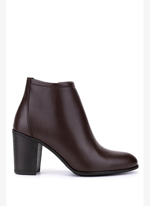 Tamer Tanca Kadın Hakiki Deri Kahverengi Topuklu Bot - Görsel 2