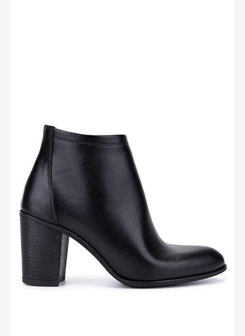 Tamer Tanca Kadın Hakiki Deri Siyah Deri Topuklu Bot - Görsel 2