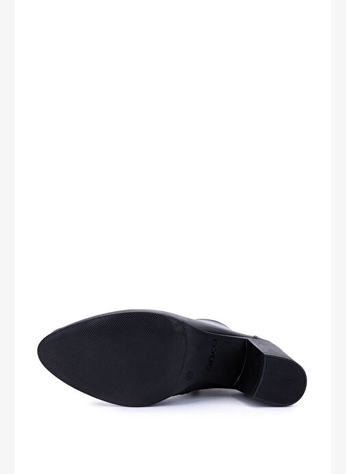 Tamer Tanca Kadın Hakiki Deri Siyah Deri Topuklu Bot - Görsel 5