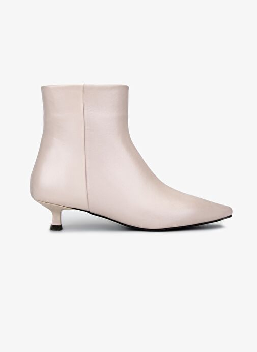 Valmenti Kadın Hakiki Deri Bej Topuklu Bot - Görsel 2