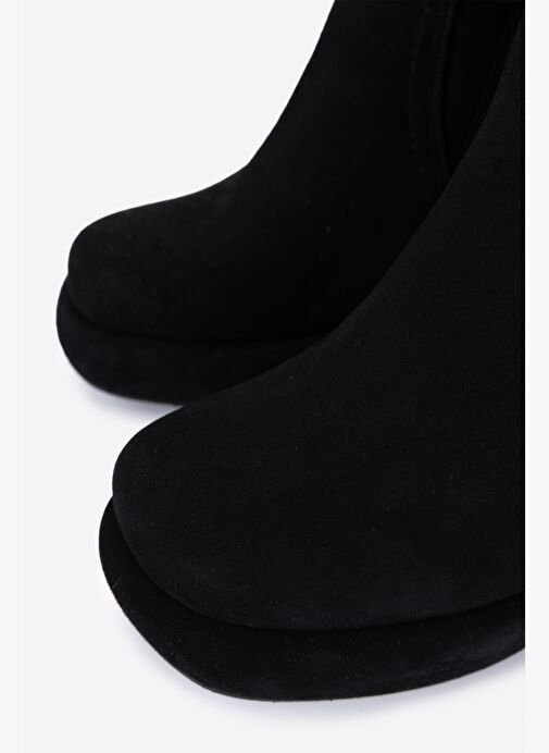 Valmenti Kadın Hakiki Deri Siyah Topuklu Çizme - Görsel 4