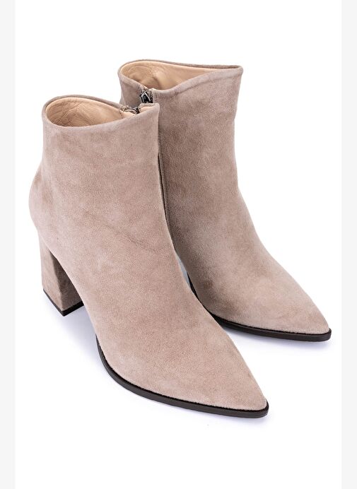 Tamer Tanca Kadın Hakiki Deri Taş Süet Topuklu Bot - Görsel 3