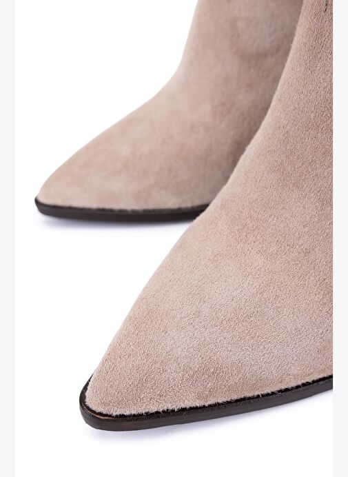 Tamer Tanca Kadın Hakiki Deri Taş Süet Topuklu Bot - Görsel 5