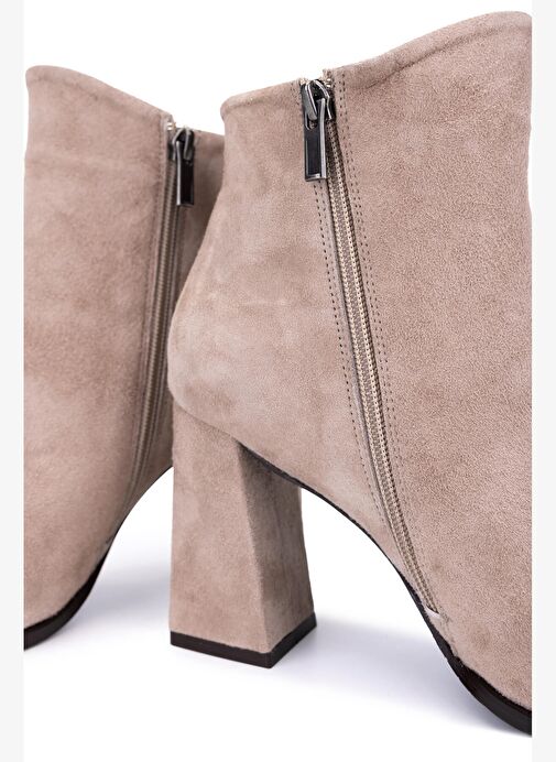Tamer Tanca Kadın Hakiki Deri Taş Süet Topuklu Bot - Görsel 6