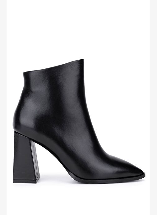 Tamer Tanca Kadın Hakiki Deri Siyah Topuklu Bot - Görsel 2