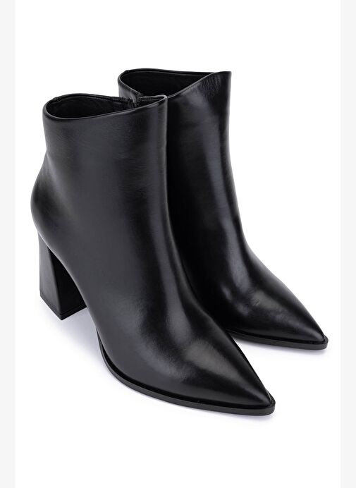 Tamer Tanca Kadın Hakiki Deri Siyah Topuklu Bot - Görsel 3