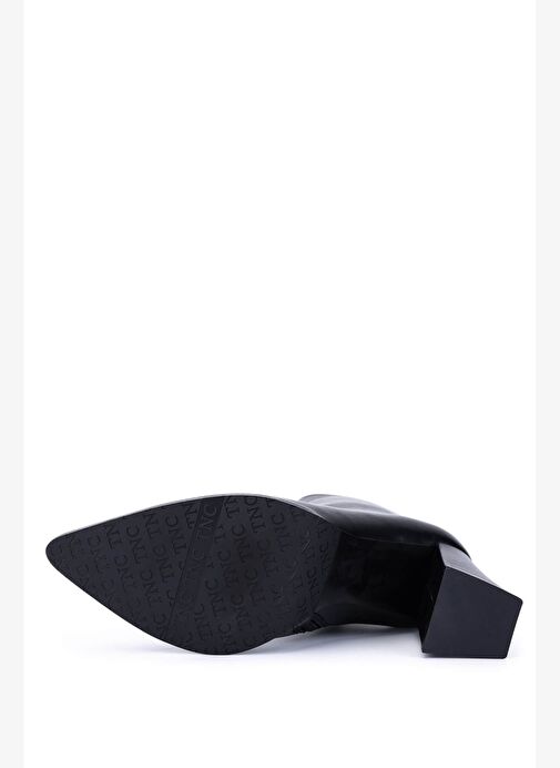 Tamer Tanca Kadın Hakiki Deri Siyah Topuklu Bot - Görsel 4