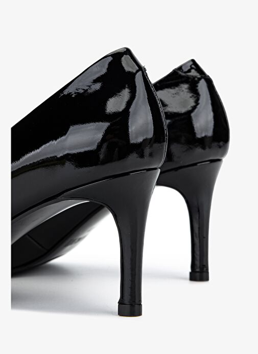 Valmenti Kadın Hakiki Deri Siyah Rugan Topuklu Ayakkabı - Görsel 6