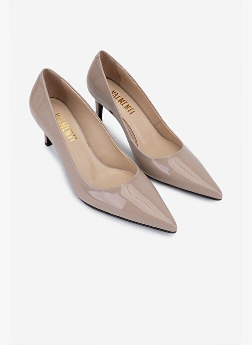 Valmenti Kadın Hakiki Deri Nude Rugan Topuklu Ayakkabı - Görsel 3