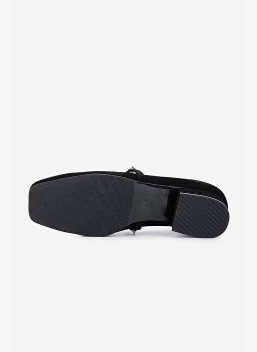 Valmenti Kadın Hakiki Deri Siyah Süet Topuklu Ayakkabı - Görsel 5