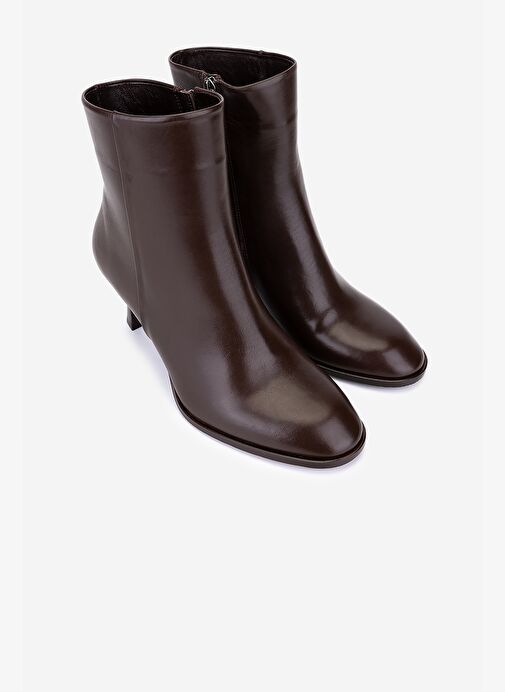 Valmenti Kadın Hakiki Deri Kahverengi Topuklu Bot - Görsel 3