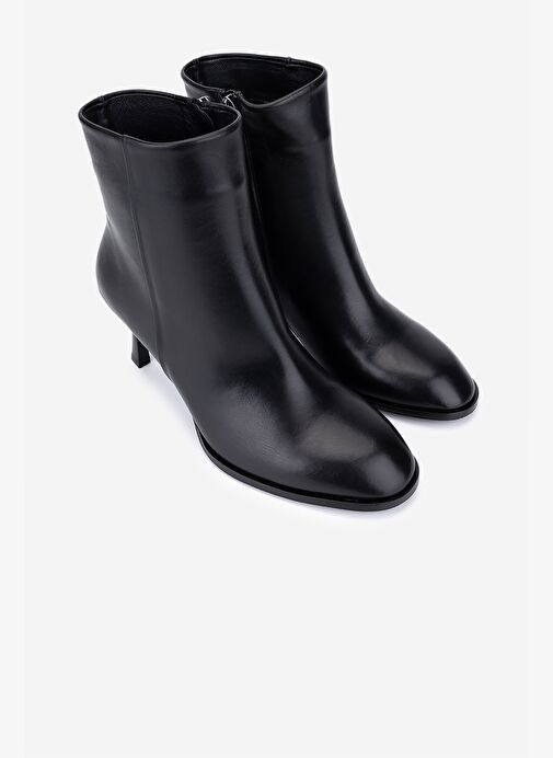 Valmenti Kadın Hakiki Deri Siyah Deri Topuklu Bot - Görsel 3