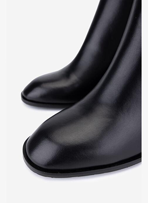 Valmenti Kadın Hakiki Deri Siyah Deri Topuklu Bot - Görsel 4