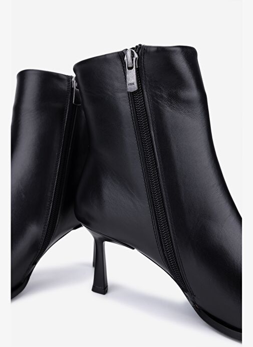 Valmenti Kadın Hakiki Deri Siyah Deri Topuklu Bot - Görsel 5