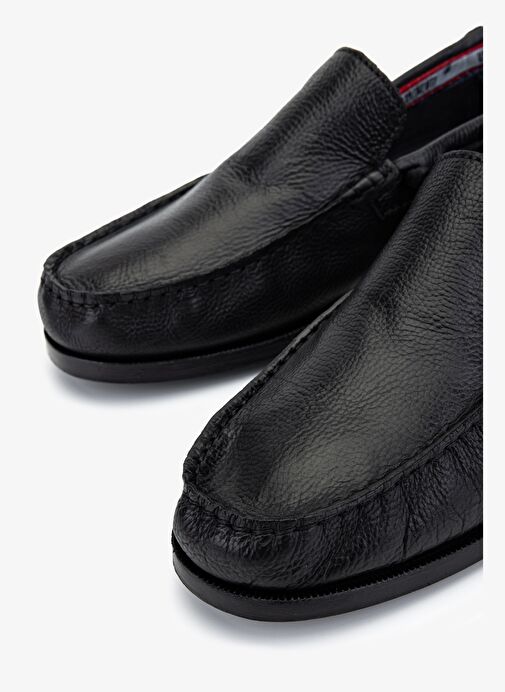 Valmenti Erkek Hakiki Deri Siyah Casual Ayakkabı - Görsel 4