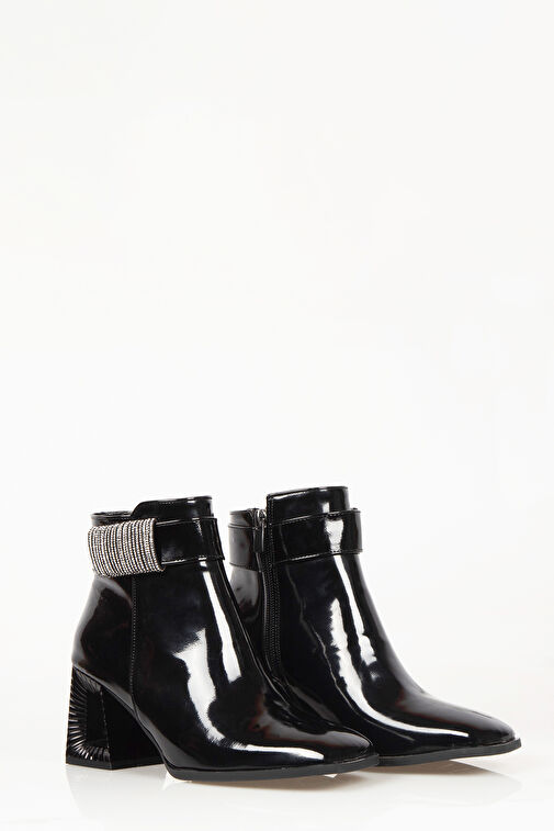 Nemesis Fermuarlı Topuklu Kadın Bot Siyah - Görsel 3