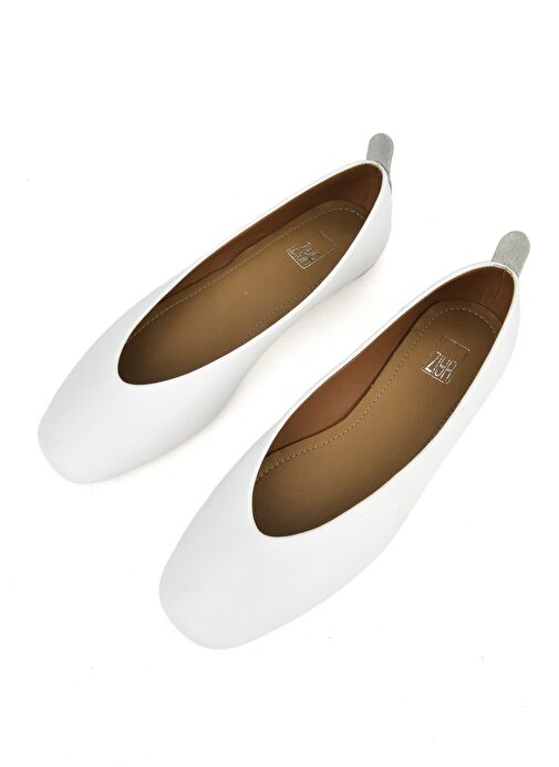 Ziya Beyaz Kadın Deri Babet 1511044Z105_500 - Görsel 9